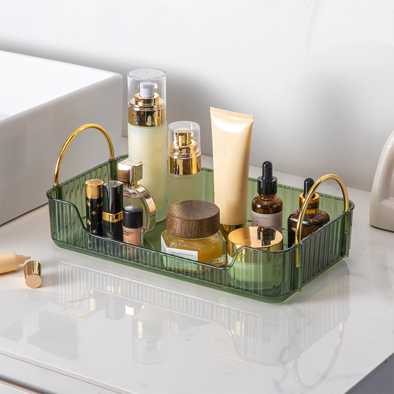 Beauty Makeup Vanity - Rak Organizer Kamar Mandi Akrilik Mewah