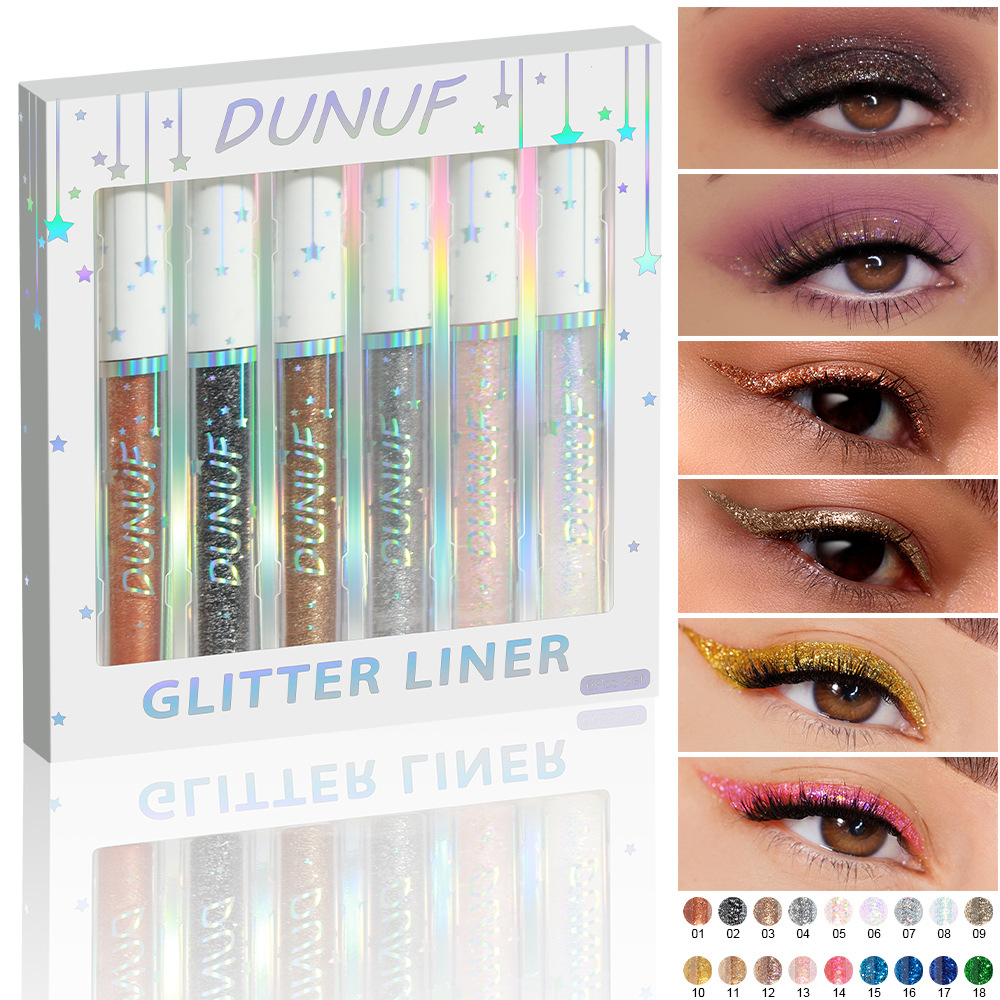 Beauty Makeup Events - 6 Buah Set Eyeliner Glitter Emas