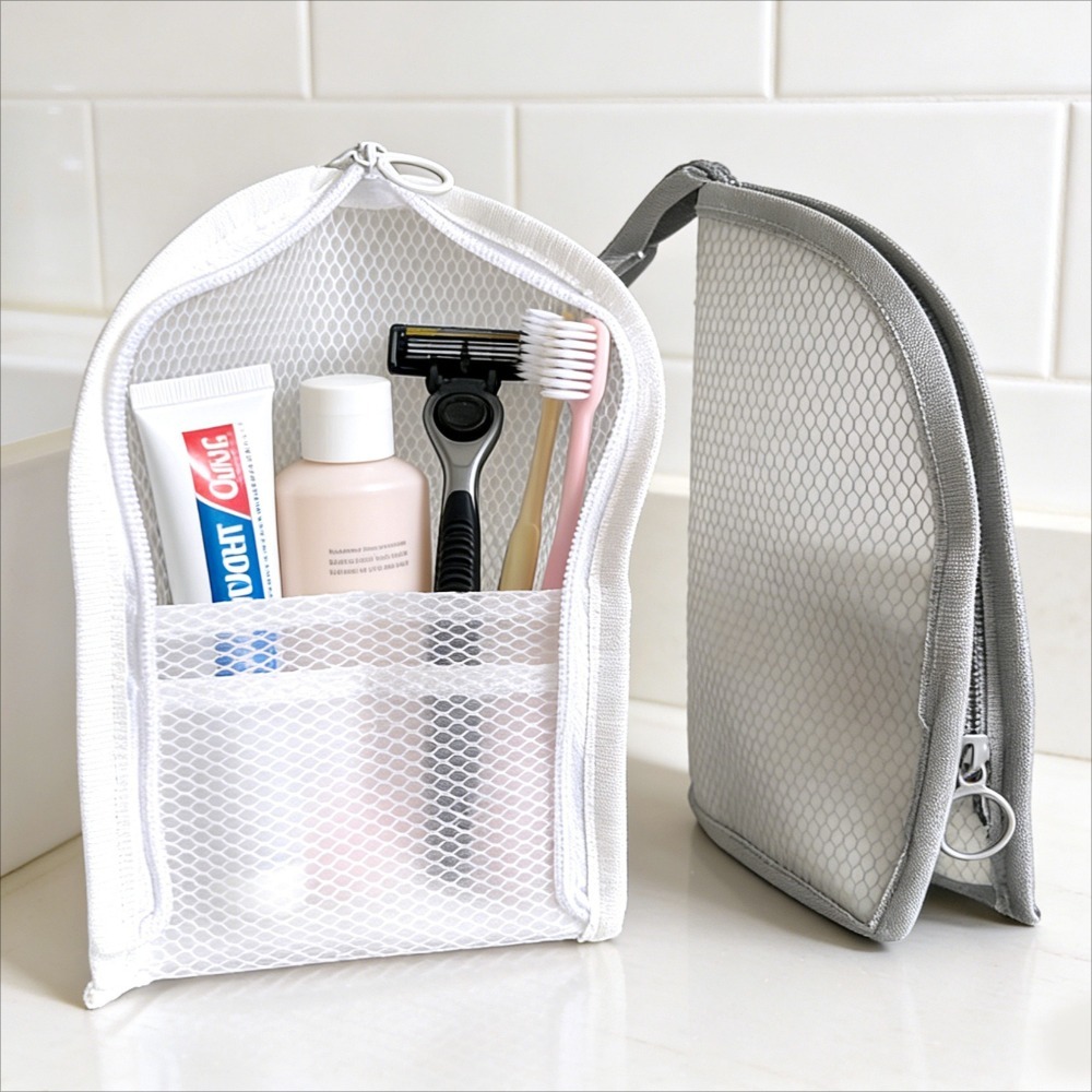 Beauty Makeup Vanity - Tas Perlengkapan Mandi Berbahan Mesh, Bernapas,