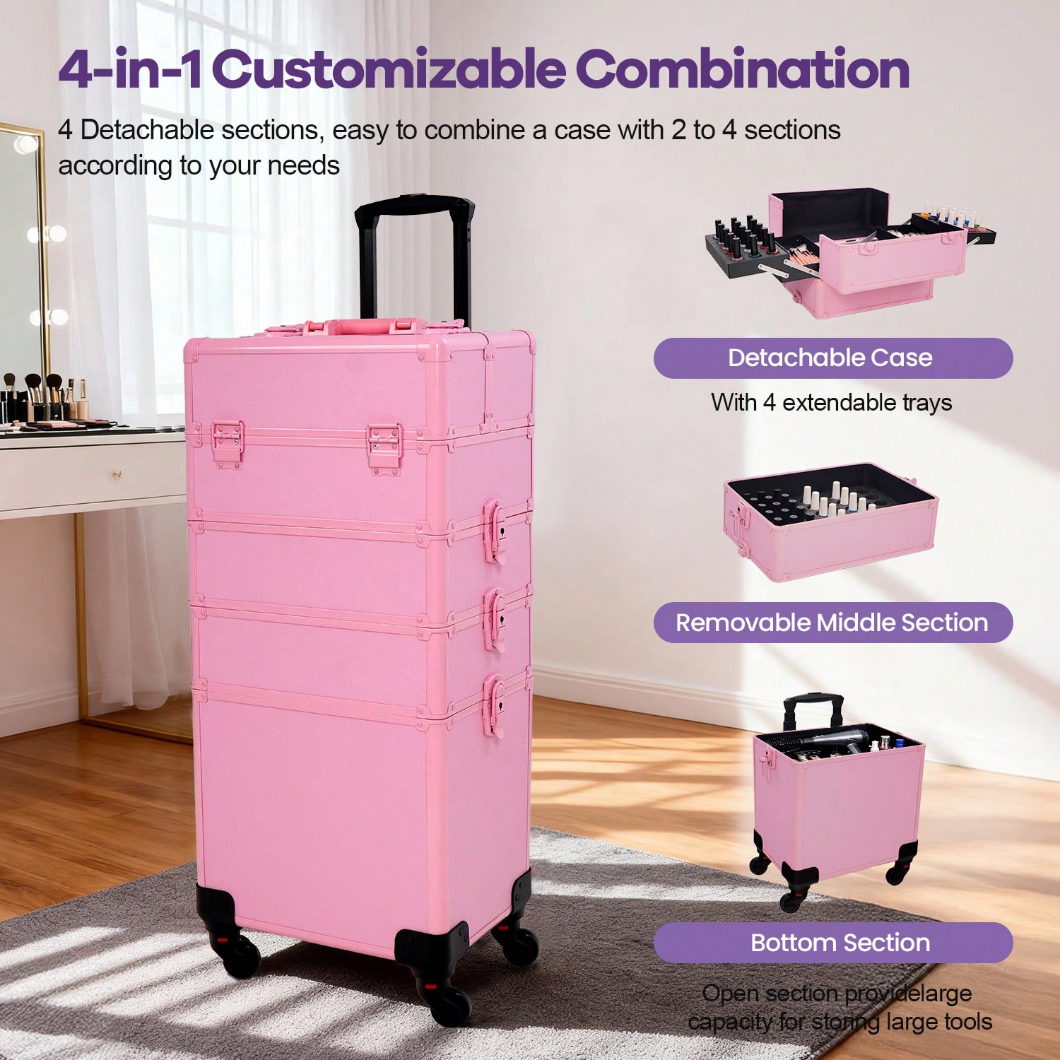 Koper Rias Beroda 4 in 1, Kota - Beauty Makeup Vanity ulasan dan harga