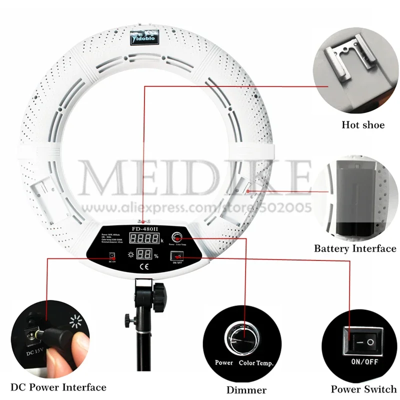 Yidoblo 96W Ring Light FD-480  - Beauty And Makeup Studio ulasan dan harga