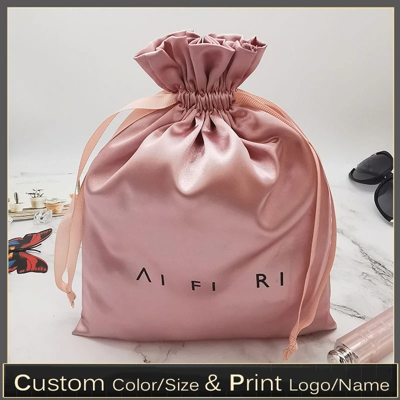 Tas Serut Satin Logo Kustom un - Beauty Makeup Events ulasan dan harga